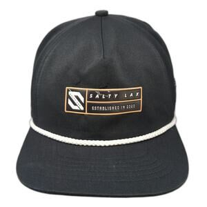 Spacecraft 5 Panel Black One Size Salty Lax Lacrosse Rope Topo Snapback Hat